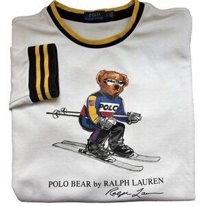 Polo Ralph Lauren Bear Sweater Ski Team USA Mens L Olympic Sweatshirt Rare Crew